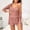 Pink, variant on Karight Womens 3 Piece Waffle Knit Lounge Set Soft Pajama Sets Tank Top and Shorts Cardigan with Pockets