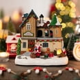 thumbnail image 3 of Valery Madelyn 9.4 inches Pre-Lit Musical Christmas Village, Dynamic Scenes Christmas Figurine Building House with Santa's Workshop for Holiday Table Top Decoration, 3 of 10