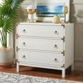 thumbnail image 2 of SAFAVIEH Galio Contemporary 3 Drawer Chest, White/Gold (30.7 in. W x 18.5 in. D x 30.6 in. H), 2 of 15