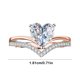 thumbnail image 3 of Fiudx Anillo de Corazón de Oro Rosa, Anillo de Propuesta de Diamantes con Circonita, Joyería de Aleación Ligera, Cómodo de Llevar, Estilo Moderno, Un Complemento Versátil, Regalo de Compromiso, Acces, 3 of 6