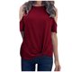 thumbnail image 1 of Gibobby Camiseta de manga corta para mujer Hombro manga corta túnica cuello Tops camiseta blusa fría mujer O blusa mujer(Vino,M), 1 of 5