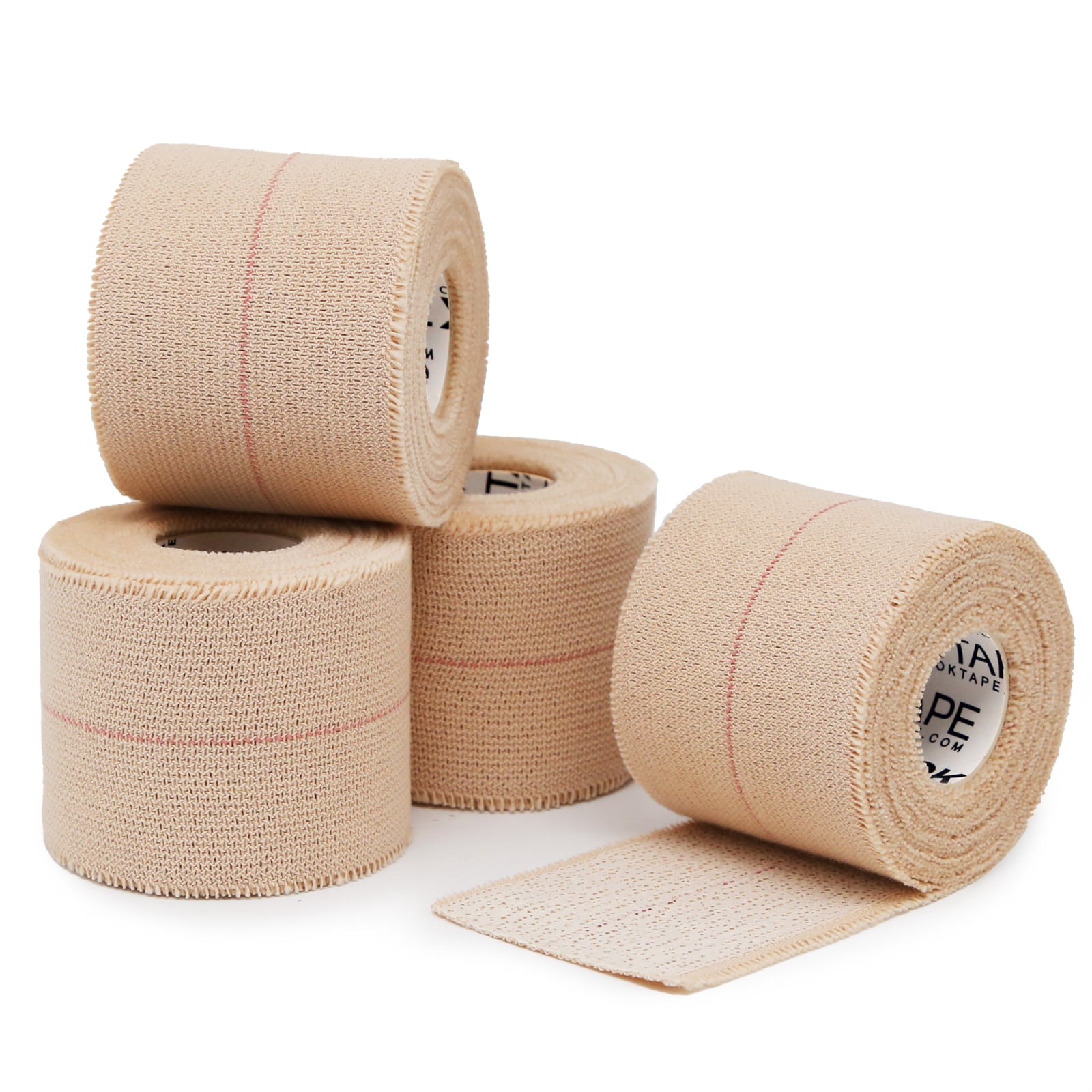 OK TAPE Elastic Adhesive Tape Bandage Tape Wrap - 4 Rolls, Flexible Stretch Bandages for Sports Ankle, Knee and Wrist Sprains (Beige,4 Inch Wide)