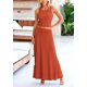 thumbnail image 3 of Conjunto de Falda Larga PRETTYGARDEN Rojo Ladrillo Talla XS, 3 of 7
