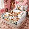 thumbnail image 3 of Erosebridal Farm Rooster Animal Zipper Queen Comforter Set with Fitted Sheet and 2 Pillowcases for Boys Girls, Watercolor Rose Groovy Zipper Bedding Set, Stars Reversible, 4-Piece, 3 of 7