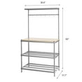 thumbnail image 2 of Design Ideas MeshWorks Metal Storage Wood Top Shelving Unit Rack, Silver, 2 of 11