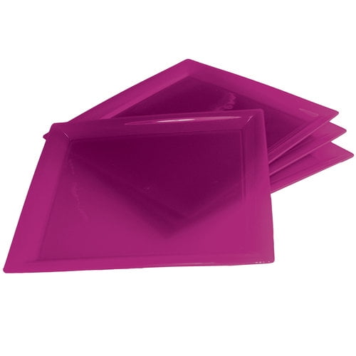 fuschia paper plates