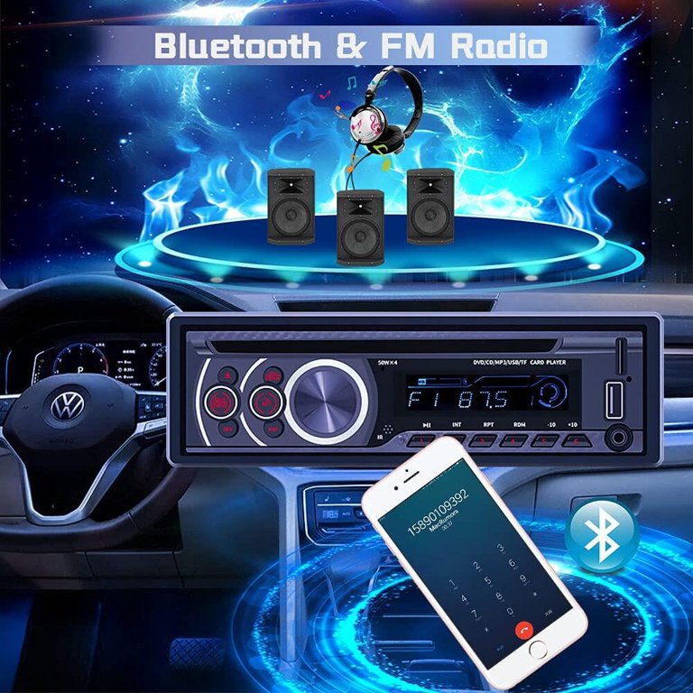 Podofo 8169A Universal 1 Din Bluetooth Car Stereo MP3 Player 1din Autoradio  CD VCD DVD AUX
