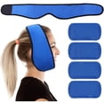 thumbnail image 3 of Paquete de hielo facial para mandíbula, cabeza y barbilla, envoltura ajustable en frío y calor para muelas del juicio y alivio del dolor, nailon, azul, 3 of 4