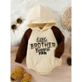thumbnail image 2 of Seyurigaoka Newborn Baby Hooded Romper Tops Long Sleeve Letter Print Raglan Bodysuit Fall Clothes for 0-24M Toddler Kids, 2 of 9
