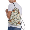 thumbnail image 3 of Drawstring Backpack - Hawaiian Style Green Coconut Tree Splash Proof Small Drawstring Gym Bag for Women Men, Cinch Sports String Bag Backpack for Travel Swimming Beach, 3 of 8