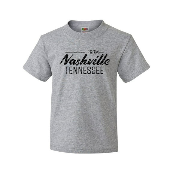 Inktastic From Nashville, Tennessee- State Capital Distressed Text Youth T-Shirt