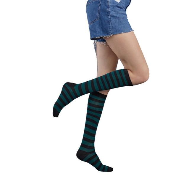 Qarigey Rayas Medias hasta el muslo Calentadores para las piernas Día de San Valentín Accesorios para mujer para el diario Fiesta de Halloween Type3 Qarigey AP008903-26