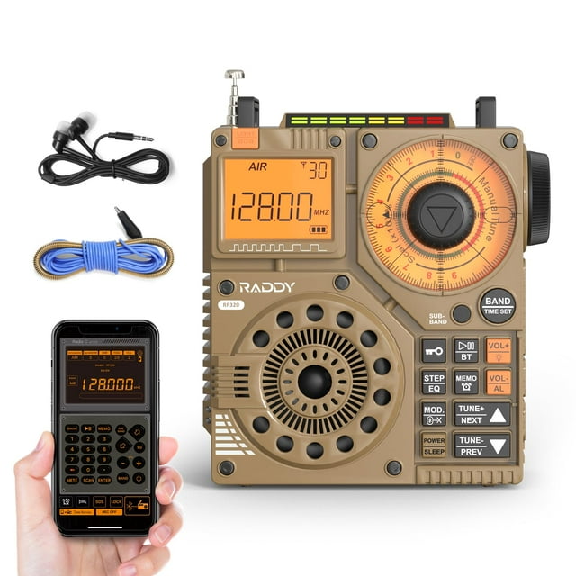 Radio de onda corta Raddy RF320 APP Control con antena de 9,85 pies