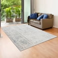 thumbnail image 4 of 8' X 10' Gray Blue Taupe And Cream Abstract Distressed Stain Resistant Area Rug, 4 of 5
