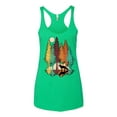 thumbnail image 2 of Wild Bobby, Trippy California Redwoods Forest Fox Silhouette | Womens Fashion Premium Tri-Blend Racerback Tank Top, Envy, Small, 2 of 4