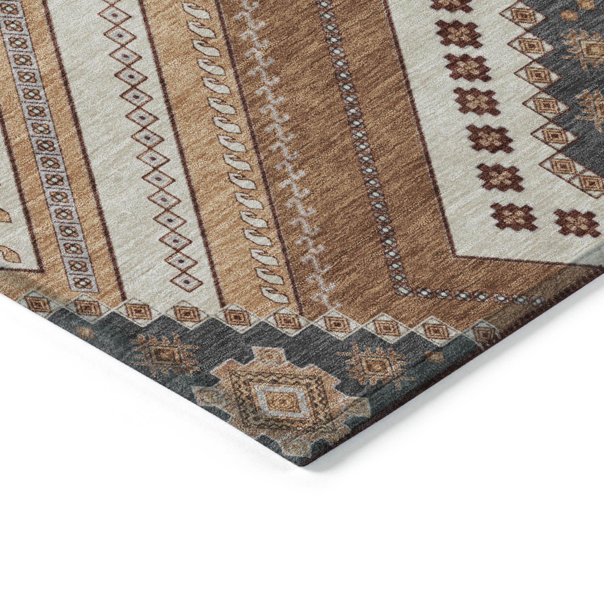 Addison Rugs Chantille Indoor/Outdoor Transitional Geometric, Abstract Copper Washable Rectangle Rug, 10' x 14'
