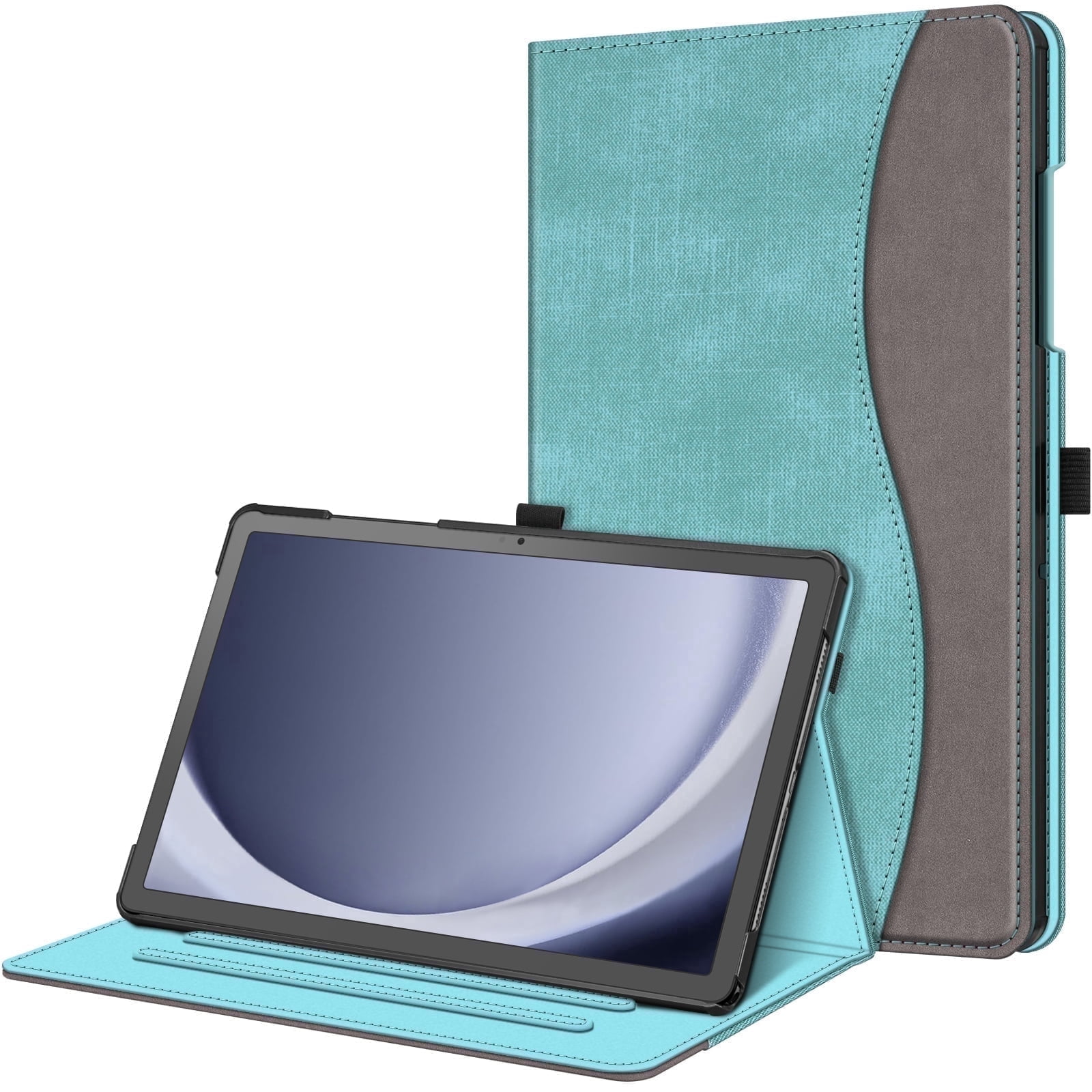 Fintie Case for Samsung Galaxy Tab A11+ Plus 2025/ A9+ Plus 11 Inch 2023, Multi-Angle Viewing Smart Stand Back Cover with Pocket Auto Wake/Sleep, Turquoise