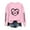 Pink, variant on XIAONU Womens Sweatshirts Canarium Album Ball Trend Printed -Lined Hoodless Sweatshirt Round Neck Baggy Long Sleeve Pleasure Pullover Sportswear