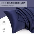thumbnail image 5 of PiccoCasa Soft Silky Satin Pillowcases Zipper 2 Pack, Standard Navy, 5 of 8