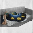 thumbnail image 6 of Educational Soft Flannel Fleece Blanket, Circular Frame Showing Basic Phases of Moon Calendar Cosmos Universe, Cozy Plush for Indoor and Outdoor Use, 60" x 80", Blue Indigo Mustard, by Ambesonne, 6 of 6