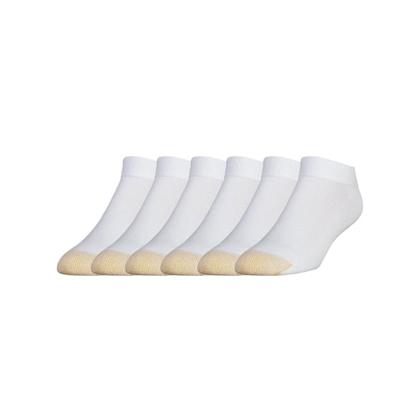 GOLDTOE Gold Toe Men's Cushioned Sport Low Cut Socks 6 Pack, White