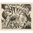 thumbnail image 2 of Franz Marc 17x15 Black Ornate Wood Framed Double Matted Museum Art Print Titled - Tiger (1912), 2 of 5