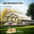 thumbnail image 3 of Quictent 10x20 ft Metal Roof Carport Kits Hard Top Garage Heavy Duty Steel Car Canopy, Black&White, 3 of 8