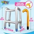 thumbnail image 3 of Novelty Place Inflatable Walker and Cane Set - Funny Old Man Costume Accessories for Halloween, 100th Day of School, Retirement Party Decorations, 3 of 7
