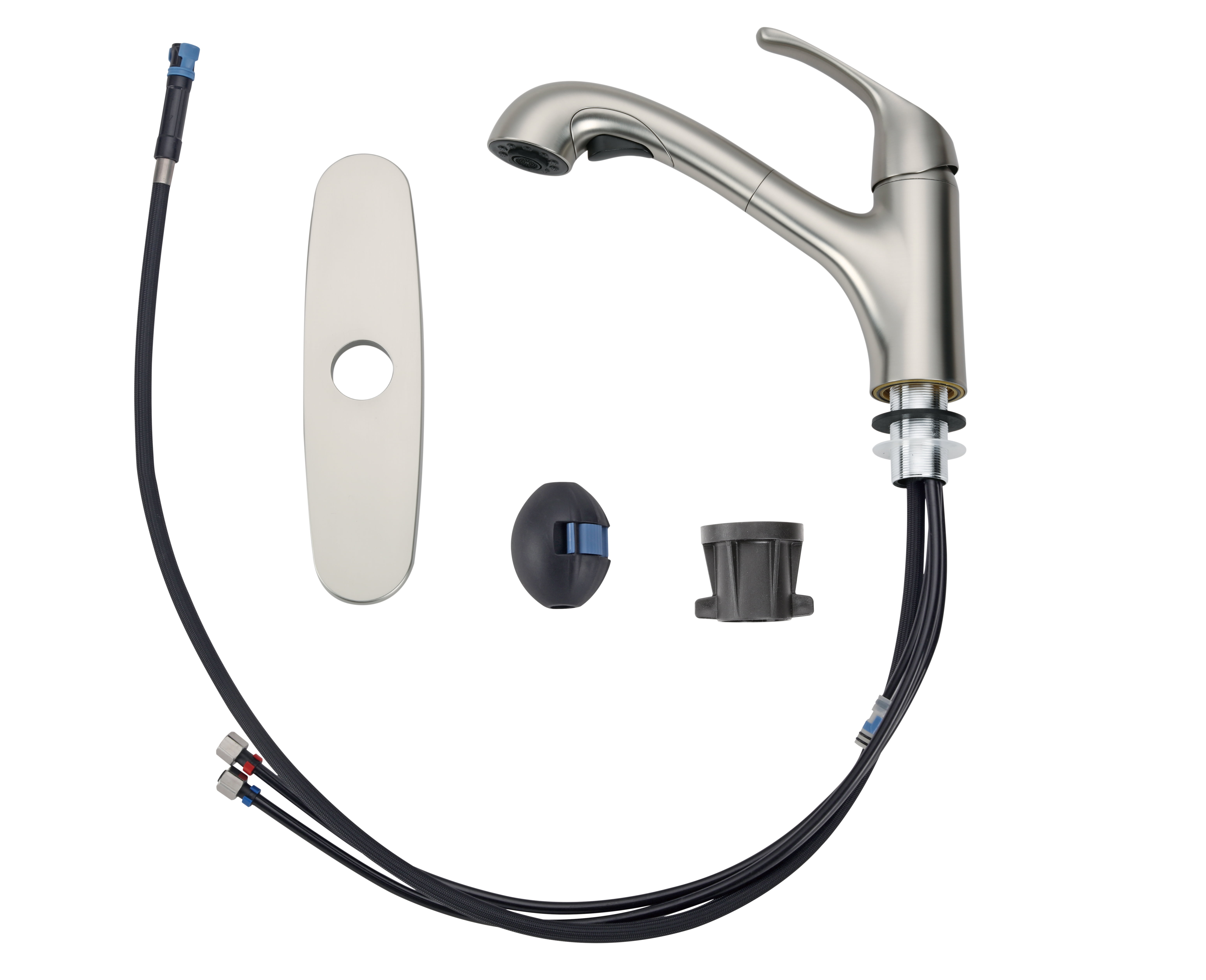 Mainstays Pull Out Kitchen Faucet in Satin Nickel