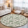 thumbnail image 2 of Round Rugs 3Ft, Sage Green Rose Round Area Rug Washable Indoor Throw Carpet, Farmhouse Vintage Botanical Floral Burlap Small Non Slip Circle Rug for Bedroom Living Room Home Decor Aesthetic, 2 of 8