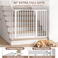 thumbnail image 4 of Baby Safety Gate, Caveen Extra Tall 36'', 29.5-46'' Wide Baby Gate Stairway and Hallway, for Ages 6 to 36 Months, White, 4 of 9