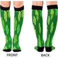 thumbnail image 2 of FREEAMG 1 Pair St. Patrick's Day Clover Compression Socks for Women Men,Knee High Stockings for Athletic Sports,Running,Travel, 2 of 7