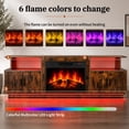 thumbnail image 4 of Ktaxon 70" Farmhouse TV Stand with Fireplace, Wood Entertainment Center with LED for TVs up to 80", 4 Barndoor Storage, 23" Electric Fireplace Mantel, Rustic Brown, 4 of 8
