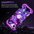 thumbnail image 4 of Casetego for iPhone 16e Case,iPhone 17e Case,Glow In The Dark Cute Fashion Blue Crystal Butterfly,Heavy Duty Shockproof Protective Stylish Phone Case For Women Girls Gifts,Purple Butterfly, 4 of 9