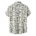 thumbnail image 4 of WXLWZYWL Mens Plus Size Shirts Short Sleeve Button Down Mushroom Printing Shirts Casual Loose Summer Hawaiian Aloha Beach Shirts Tops, 4 of 6
