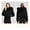 Black, variant on Elegant Faux Fur Trim Jacket