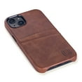 thumbnail image 6 of Dockem iPhone 13 Exec M2 Wallet Case; Built-in Metal Plate, 2 Card Slots, Premium Synthetic Leather, Brown, 6 of 9