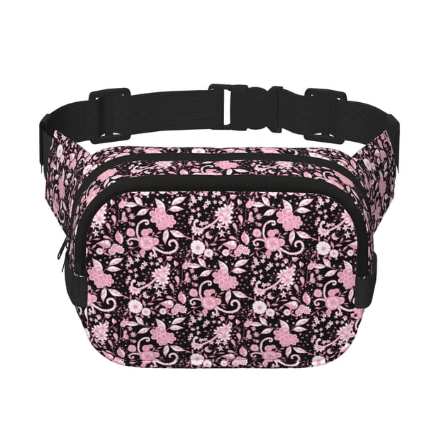 Fotbe Daisies Flowers Cangurera Cuadrada con Estampado de Doble Capa, Bolsa de Cintura Ajustable Mini para Hombres y Mujeres
