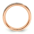 thumbnail image 2 of 925 Sterling Silver Diamond Rose Gold Stackable Wedding Band Ring Classic, 2 of 8