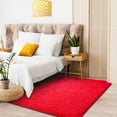 thumbnail image 7 of Lochas Soft Shag Carpet Fluffy Rug for Living Room Bedroom Big Area Rugs Floor Mat Home Decor, 4'x6',Red, 7 of 7