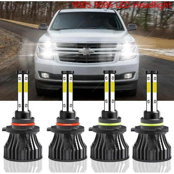 For Chevy Tahoe 99-06 LED Headlights High&Low Beam Bulbs Kit 6000k White 4pcs
