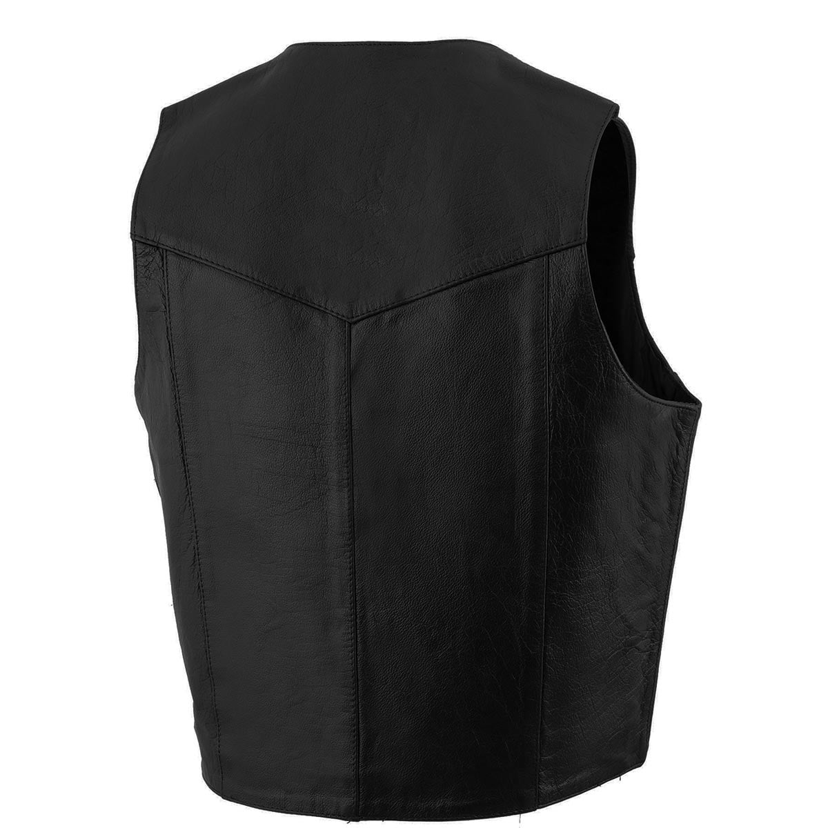 Milwaukee Leather SH1310 Men's Classic Black Leather Vest with Snap Button Closure 