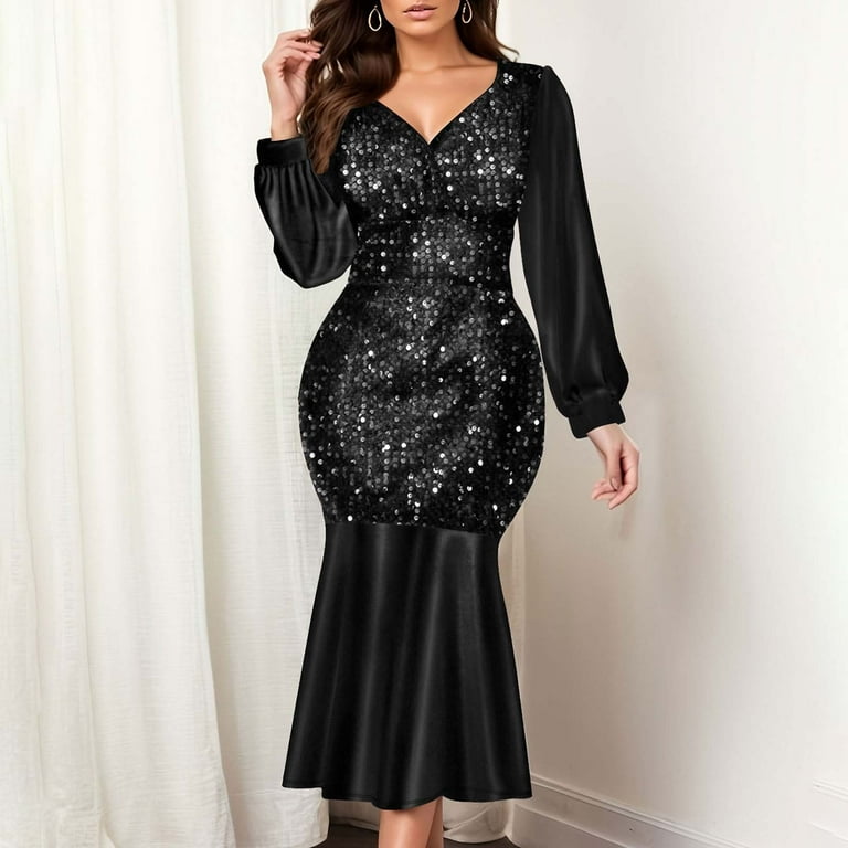 Elegant Formal Patchwork Sequins O Neck Evening Dress Dresses Elegant Formal Patchwork Sequins O Neck Evening Dress Dresses