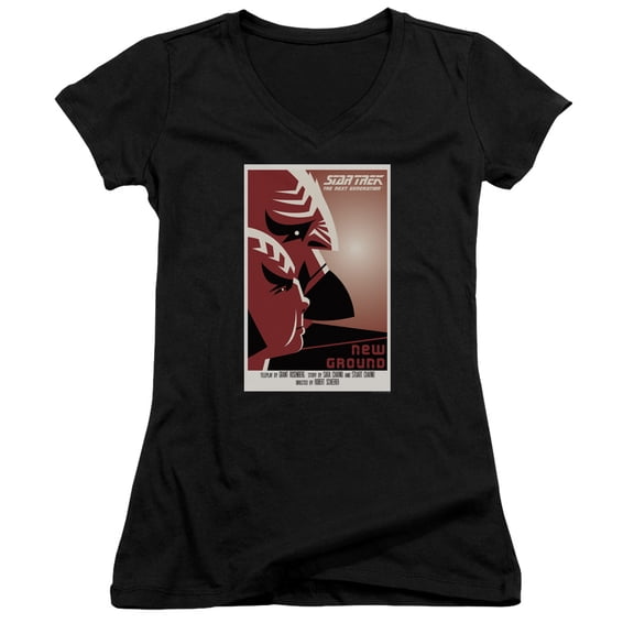 Star Trek Tng Season 5 Episode 10 Junior Women's V-Neck T-Shirt Black