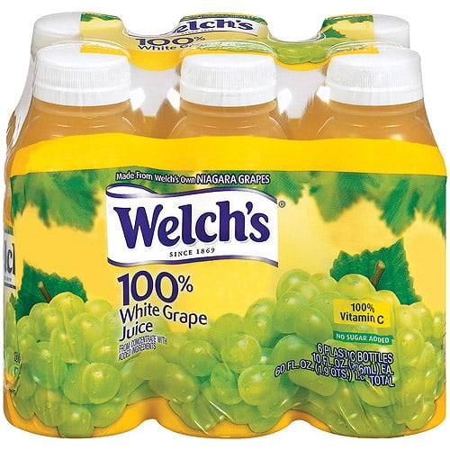 Welch's 100 Grape Juice, White Grape, 10 Fl Oz OntheGo Bottle (Pack