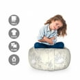 thumbnail image 2 of Art Nouveau Storage Toy Bag Chair, Curved Romantic Bridal Branches Growth Feng Shui Bouquet Antique Classic, Stuffed Animal Organizer Washable Bag, Small Size, Ivory and White, by Ambesonne, 2 of 3