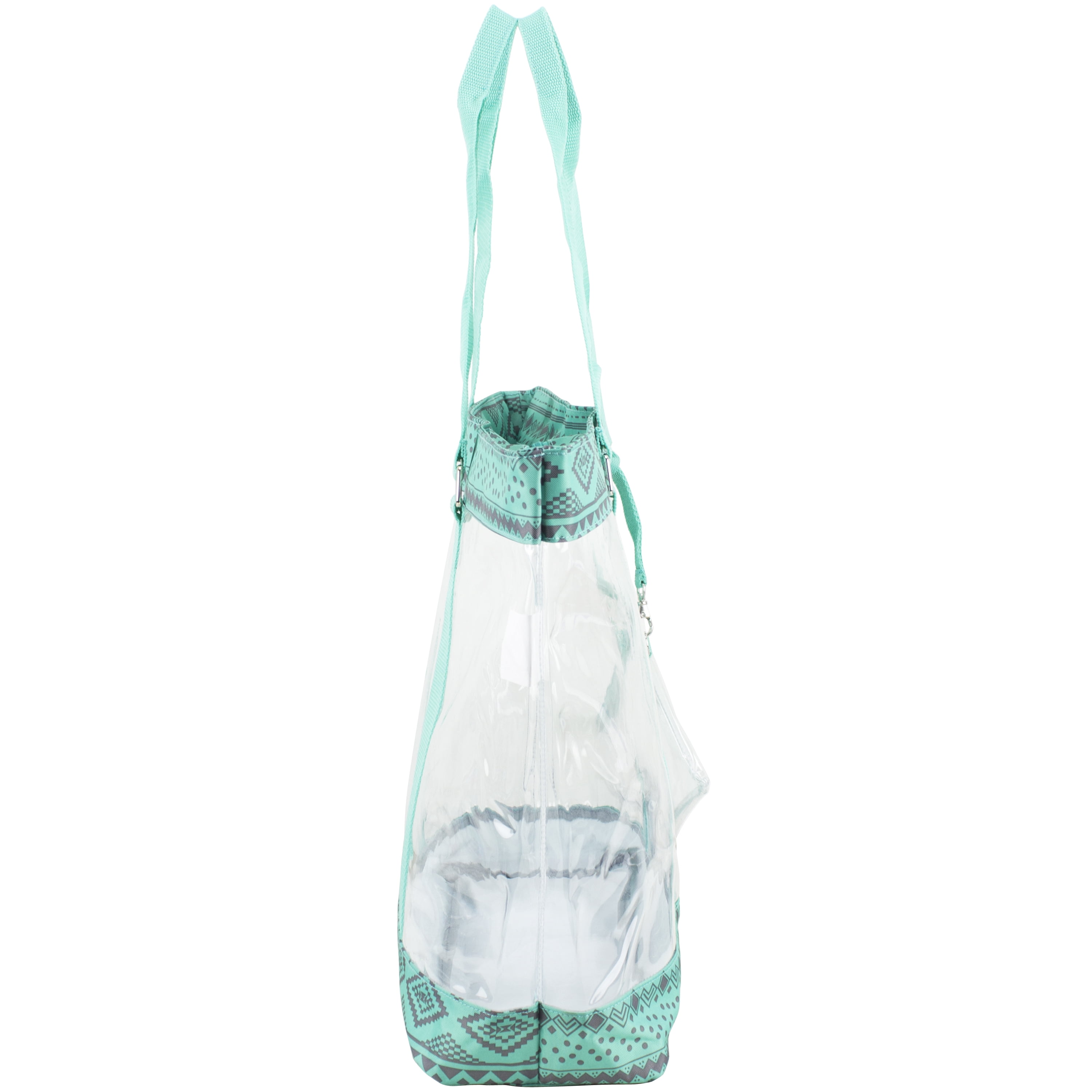 Eastsport Unisex PVC Polyester Deluxe Wristlet Tote Bag, Turquoise Aztec