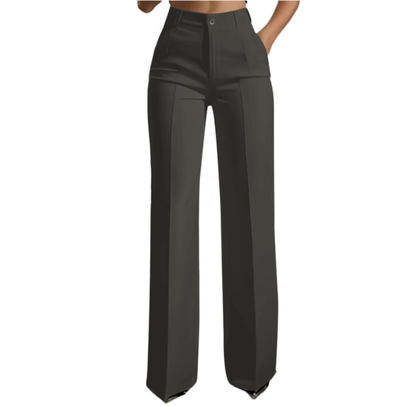 Elite Women's High-Waist Dress Pants - Tailored Straight-Leg Trousers - Smooth Wrinkle-Free Office Wear - Chic Smart-Casual Wardrobe Staple 2026