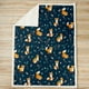 thumbnail image 2 of Plush Floral Fox Kids Blanket Soft Sherpa Throw for Queen Size Nature Themed Design in Dark Blue, 2 of 5