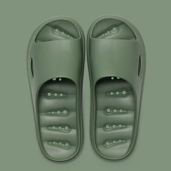 Yougu EVA Non-slip Bathroom Slippers, Men and Women,Green